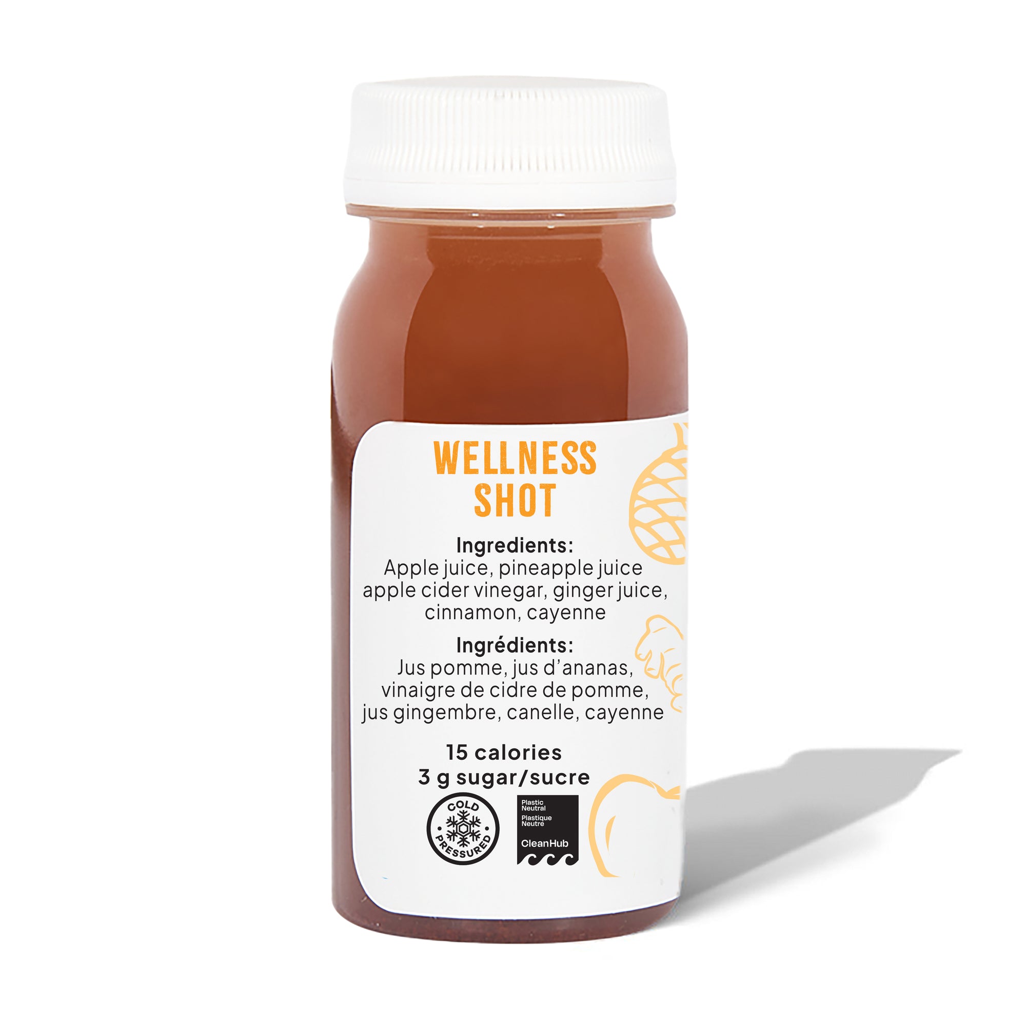 Well Juicery Detox Elixir Box back view showing nutrition information and ingredients label