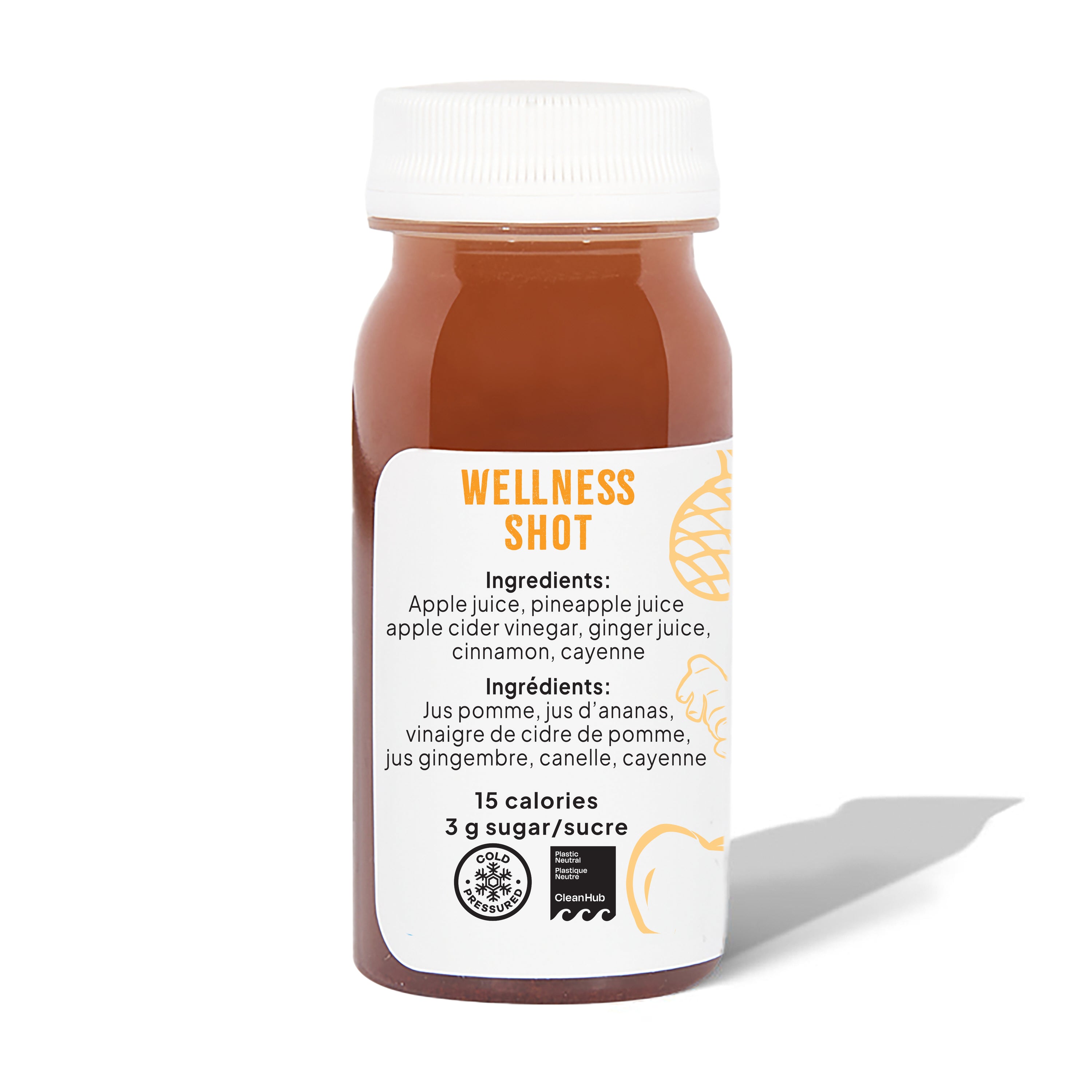 Well Juicery Detox Elixir Box back view showing nutrition information and ingredients label