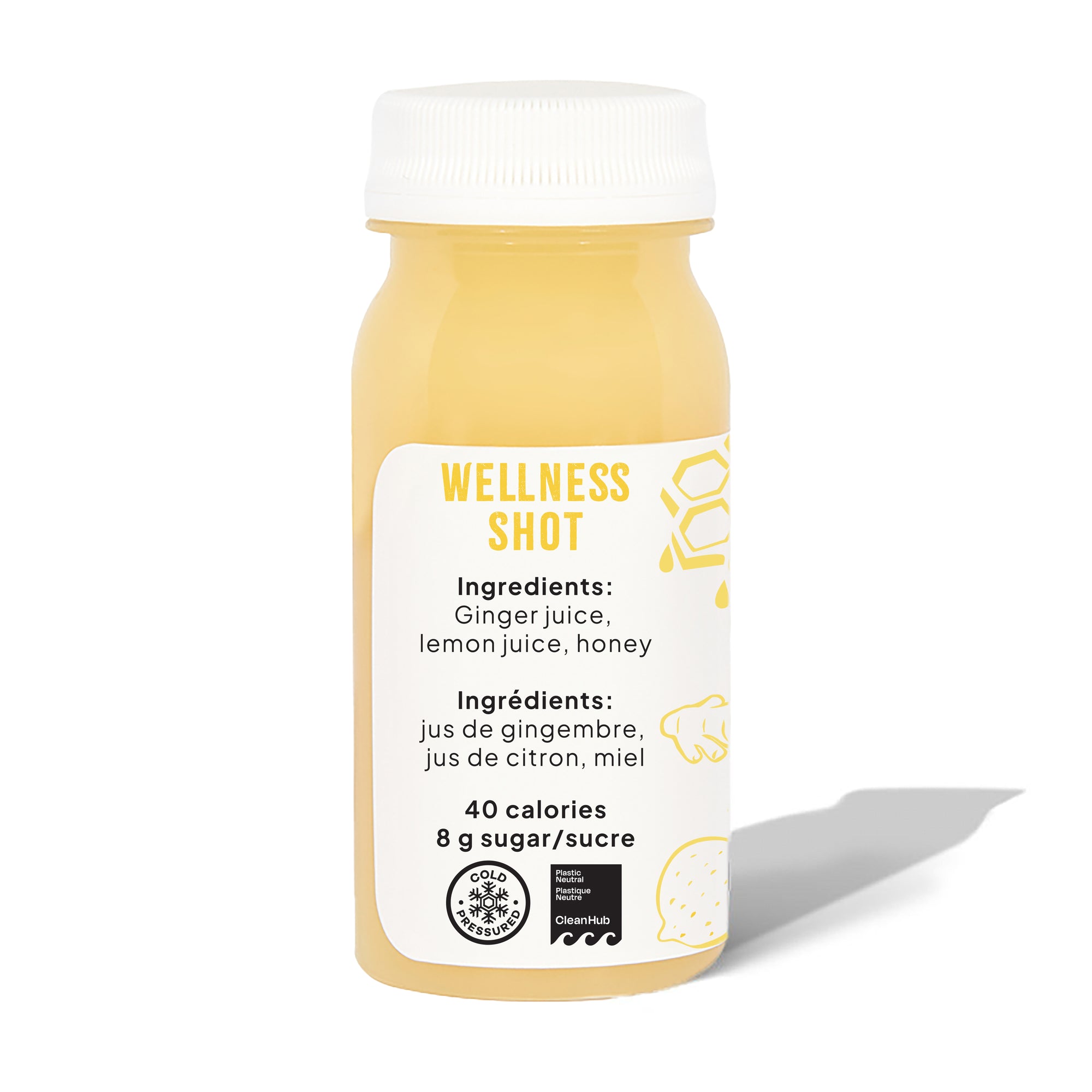 Well Juicery Elixir Box back view showing nutritional information and ingredients label